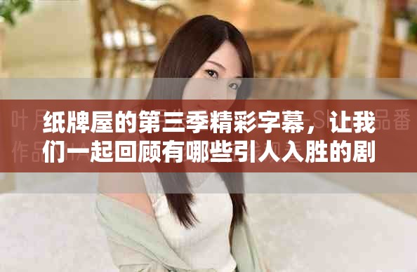 纸牌屋的第三季精彩字幕，让我们一起回顾有哪些引人入胜的剧情吧