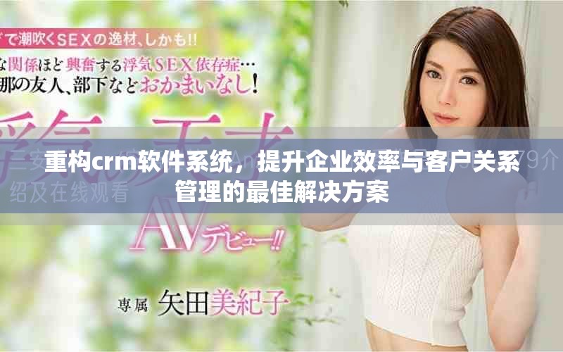 重构crm软件系统，提升企业效率与客户关系管理的最佳解决方案