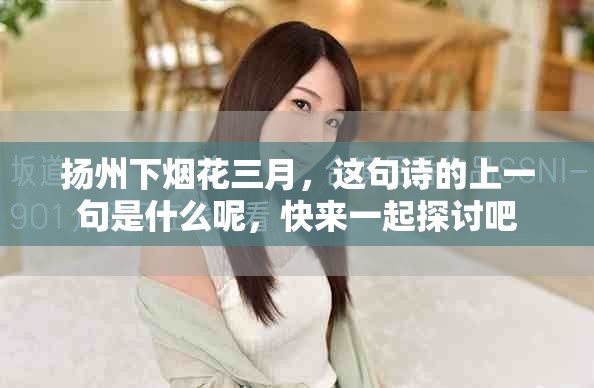 扬州下烟花三月，这句诗的上一句是什么呢，快来一起探讨吧