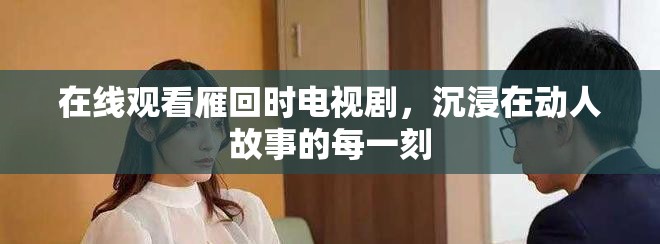 在线观看雁回时电视剧，沉浸在动人故事的每一刻