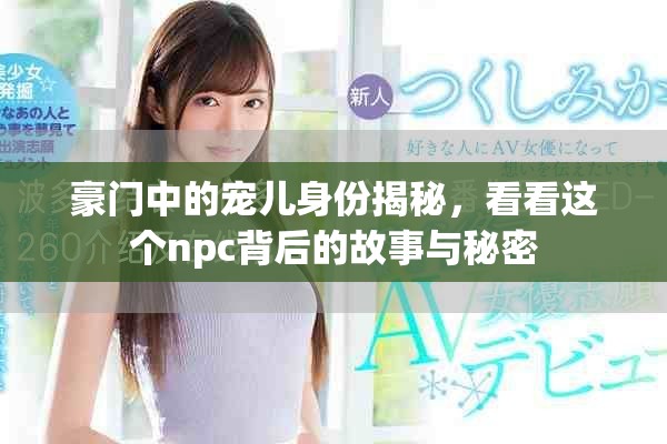 豪门中的宠儿身份揭秘，看看这个npc背后的故事与秘密