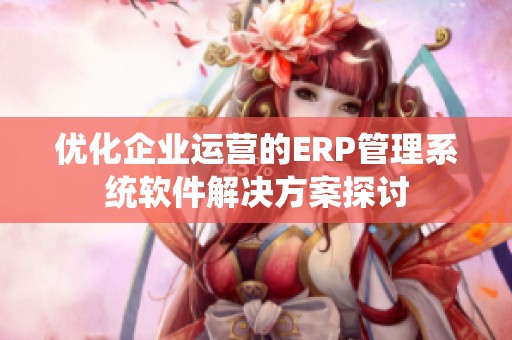 优化企业运营的ERP管理系统软件解决方案探讨