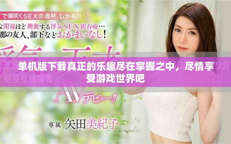 单机版下载真正的乐趣尽在掌握之中，尽情享受游戏世界吧