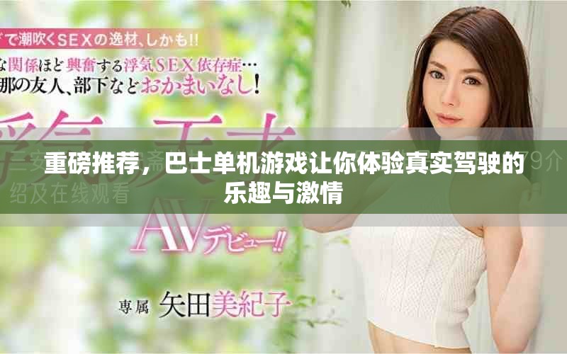 重磅推荐，巴士单机游戏让你体验真实驾驶的乐趣与激情